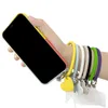 Sangles de téléphone portable Mode d'été téléphone portable pendentif coeur d'amour anneau suspendu Bracelet de téléphone bracelet de lanière en Silicone souple Bracelet Anti-perte
