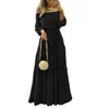 Moda Autunno Off spalla Abiti Donna Lace Up Abiti con cintura Beach Holiday Ruffle Robe Womens Bohemian Long Maxi Dress 5XL