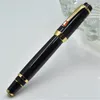 High-quality bright black gem roller ballpoint pen School office stationery fashion writing ballpoint pen (no box)