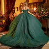 Sparking Green quinceanera платья для младшего бального платья