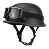 Motorcykelhjälmar Summer Vintage Cap Half-Faced Goggles Biker Scooter Touring Baseball With Visor Tool Safety Hat for Men