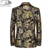 Ternos masculinos Blazers Autumn/Winter Men's Soites Menina de terno clássico estampa de flor de casacos de banquete de banquetes Host Vestido de noite Macho Slim Fit Blazer 230329