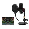 Microphones X500 Sound Card Set E21 Studio Large Diaphragm Desktop Condenser Microphone Kit For Webcast Live Recording Singing Broadcasting