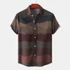 Camicie casual da uomo Camicia da uomo Stampa stile etnico vintage Camicie casual a maniche corte larghe Indossare quotidianamente Camicetta da ufficio di alta qualità Chemise Homme W0328