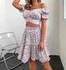 ツーピースドレス女性の夏のボヘミアンフラワースカート