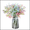 Couronnes de fleurs décoratives Gypsophila 90 têtes 52 cm bébés souffle plastique artificiel bricolage bouquets floraux arrangement pour Ho Dhqpk