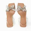 Sandały Traf Woman Butterfly Womens Damens Summer Transparent Bow Obcing Eleganckie sztyletowe buty 230329