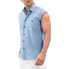 Men's Casual Shirts Cotton Linen Men's Shirt Sleeveless Fashion Man Blouses linen Top Male Shirts Blouse Basic hombres Tops Beach Men Clothing 230329