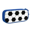 Bolsas de cosméticos padrão de futebol fofo Caixa lápis hexagonal para menino menino de grande capacidade Bolsa de futebol papelaria