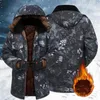 Jaquetas masculinas Casaco de inverno elegante Jaqueta de proteção de mão -de -obra de mão -de -obra com capuz de água quente