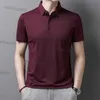 Мужские Polos New Summer Solid Slim Fit полосатой дизайнерской рубашки с коротким рукавом высококачественный обычный бизнес социальный Y2303