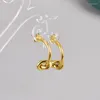 Stud -oorbellen knoop voor vrouwen Girls Simple Gold Color 316L Titanium Steel Charms Trendy Jewelry Gift Wholesale (GE523)