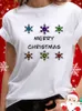 女性のTシャツクリスマスエルクプリントTシャツオートム2023スタイルトップスシャツカスタムユニセックスのための女性Tシャツ