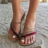 Sandaler Kvinnor Flip Flop Tassel Beach Flat Open Toe Shoes Female Slip On Summer Outdoor Rom Retro Style Slippers