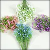 Couronnes de fleurs décoratives Gypsophila 90 têtes 52 cm bébés souffle plastique artificiel bricolage bouquets floraux arrangement pour Ho Dhqpk