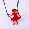 Collane con ciondolo 2023 Cute Little Girl On Swing Fashion Cartoon Pendenti Collana in acrilico Accessori donna Drop E19013