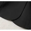 Vestes pour femmes Noire décontractée Slim Single Single Bouton Polo Veste pour femmes coréenne Fashion Tabrot pour femmes E16 230329
