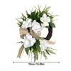 Flores decorativas grinaldas novas grinaldas de Páscoa com guirlanda de vime de arco Ornamento pendurado para a porta da frente da porta da frente de decoração de jardim de arte N2N4 P230310