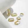 Hoop Earrings Kinel Authentic 925 Sterling Silver & Gold Double Color Simple For Women Fashion Geometric Fine Daily Jewelry