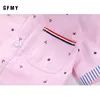 Kids Shirts GFMY Selling Childrens Shirts Casual Cotton Short Sleeve Boys Shirts 214 Years Ribbon Decorative Baby Shirts 230329