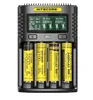 Originele Nitecore UMS4 UMS2 Chargers LCD Display Intelligent QC Fast Charging 4A Grote USB 4 2 Dual Slots Charge voor IMR 18650 20700 21700 Universal Li-ion batterij