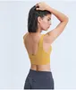 Yoga outfit Luluyoga Sports BH Gym Fitness Womens kläder Topp utomhus U -typ Crop Jogging Workout Underwear Push Up Bras för kvinnor