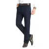 Мужские джинсы бизнес свободен 100% хлопчатобумажной ткани для мужчин весной осень мужской бренд классический прямой растяжение джинсовые штаны. Мужские брюки 230329