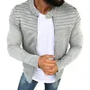 Jackets masculinos Sports Casual Men Jacket Men Fleats de outono masculino Slim Stripe Fit Zipper Zipper Longo Cardigan Cardigan 230329