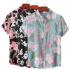 Camisas casuales para hombres Camisa de manga corta con flores de verano sueltas de talla grande para hombres Estampado floral de flores Camisas para hombres de playa hawaiana Blusa informal para hombres 230329
