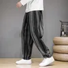 Pantalons pour hommes 2023 Hommes Joggers Coton Lin Side Stripe Hommes Harem Pantalon Vintage Cordon Casual Male Harajuku Streetwear 4XL 230329