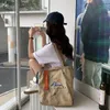 Evening Bags Women Casual Canvas Embroidery Tote Cotton Cloth Fabric Handbag Vintage Large Capacity Shoulder Shopping For Girls 230329