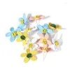 Stud Earrings A Pair Of Alloy Flower 5 Petals With Ear Plugs 22mm 8g Accessories For Women Making Charms DIY Jewelry