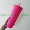 Starbucks Double Barbie Pink Becher Durian Laser Straw Cup Becher Mermaid Plastic Cold Water Coffee Cups Gift Mug245L