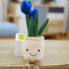 Poupée de simulation de fleurs mignonnes, ornement de plante, bouquet de fleurs de tulipe, jouet en peluche en pot, cadeau de poupée