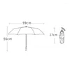 傘反射的なストライプ傘マニュアル折り畳み3段階のかわいい弓の雨の雨が降る女性のためのUV太陽