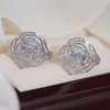 Creolen Romantische Blumen Design Für Frauen Silber Farbe/Gold Farbe Funkelnde Weibliche Hochzeit Modeschmuck