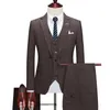 Mens Suits Blazers Terne Casal Colet Pants 3 PCs Definir butique casual Business Business British Style Style Plaid Jacket TroushersCoat 230329