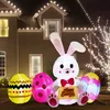 Autres fournitures de fête d'événement OurWarm Oeuf de lapin de Pâques Décoration gonflable Lapin Décoration extérieure avec LED pour jardin pelouse fête de vacances en famille 230329