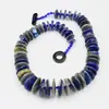 Halsband GuaiGuai Schmuck Natürlicher blauer Lapislazuli Radform Turmkette echte Edelsteine Stein Kristall Halskette handgefertigt für Frauen