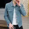 Kurtki męskie 2023 Wiosenna jesień zamsz mężczyzn Slim Fit Lapel Casual Bomber Jacket Business Social Office Coat