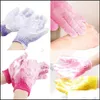 Banyo Fırçaları Süngerler İnce Duş Eldivenleri Pespensing Cilt Spa Mas Scrub Vücut Scrubber Glove 7 Renk Yumuşak Banyo Hediyesi D DHPWC