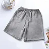 Shorts masculinos Sleepwear elástica cintura relaxar homens macios de verão pijama curto casual