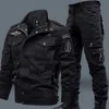 Men's Tracksuits Military Airsoft Clothes Sets Men Multi-pocket Cargo Jackets Pants Paintball Suits Windproof Bomber Tactical Coats Set Size 6XL W0328