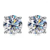 Stud Earrings 2ct Real D Color Moissanite For Women Men 925 Sterling Silver Diamond Earring Wedding Birthday Gifts Jewelry