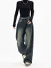 Dames jeans hoge taille dames jeans Harajuku retro bf streetwear all-match losse mode dames breedbeen denim broek 230329