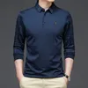 Herren Polos Ymwmhu Fashion Solid Shirt Männer Koreanische Kleidung Langarm Casual Fit Slim Man Button Collar Tops 230329