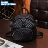 Factory wholesale ladies shoulder bags 2 colors niche design classic sewing striped handbag elegant Joker solid color leather bucket bag cute mini wing backpack