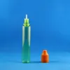 Bouteille de parfum 100 Ensembles 25 ml 30 ml 1 OZ En Plastique Licorne Stylo Forme VERT Bouteilles Tamper Seal Bouchon À L'épreuve Des Enfants Pointes D'aiguille