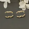 Klassisk enkel retrostil Brevdesignerörhängen Märke Brev Diamantörhänge för kvinnor Smycketillbehör Högkvalitativ bröllopspresent