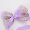 Hair Accessories Gold Thread Lace Bows Baby Headbands Ribbon Headband Girl Princess Bands For Children Born Pography Props